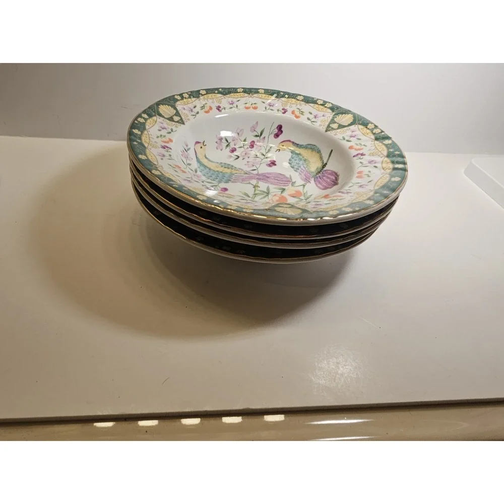 4 American Atelier Paradise Two Birds 5816 Porcelain 8 1/2